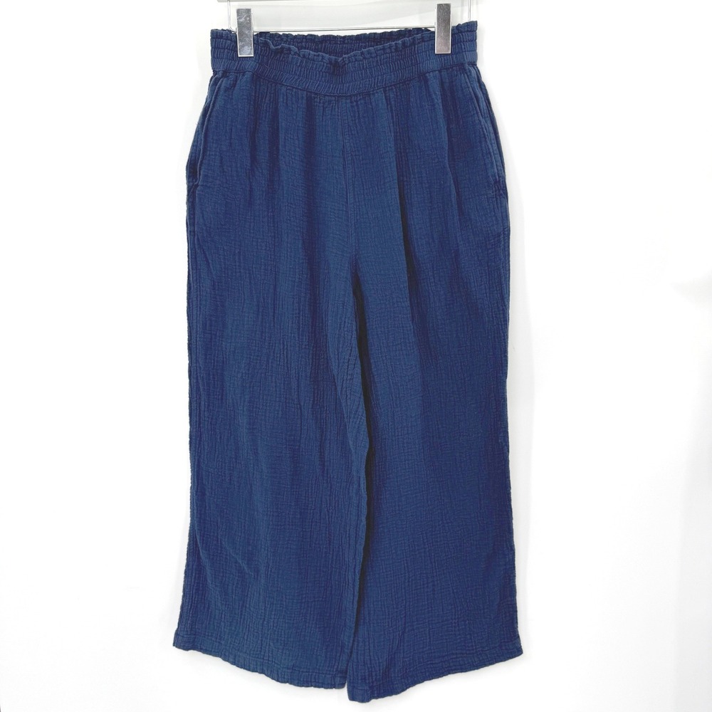 Lands End Gauze Pants Womens S Wide Leg Costal Beach Boho‎ Indie Comfort Resort